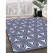 Patterned Blue Rug in Family Room, pat3196blu