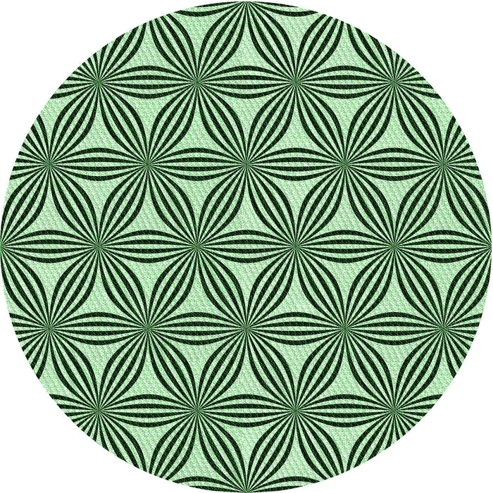 Square Patterned Dark Forest Green Rug, pat3196grn