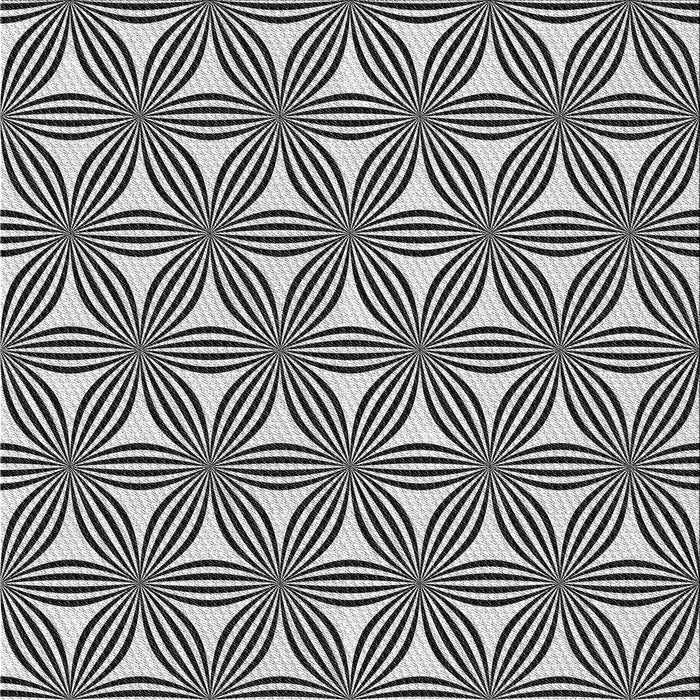 Round Patterned Black Rug, pat3196gry