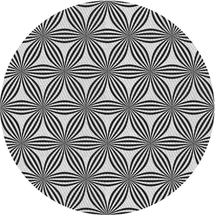 Square Patterned Black Rug, pat3196gry