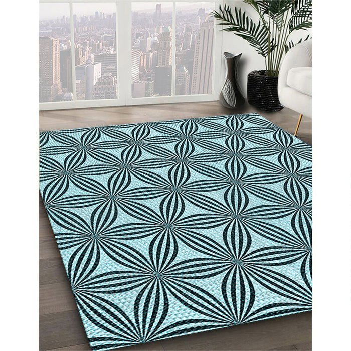 Machine Washable Transitional Blue Rug in a Family Room, wshpat3196lblu