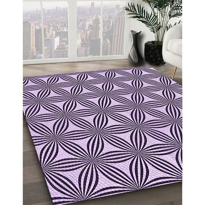 Machine Washable Transitional Blossom Pink Rug in a Family Room, wshpat3196pur