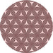 Square Patterned Deep Rose Pink Rug, pat3196rd