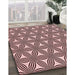 Patterned Deep Rose Pink Rug in Family Room, pat3196rd