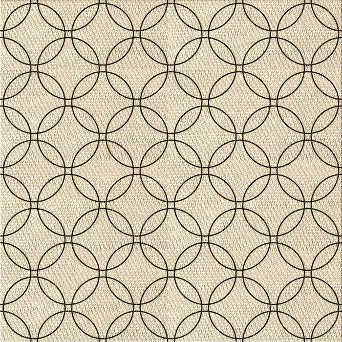 Round Patterned Moccasin Beige Rug, pat3197brn