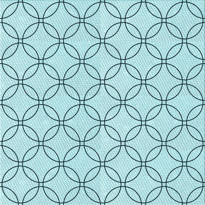 Round Patterned Electric Blue Rug, pat3197lblu