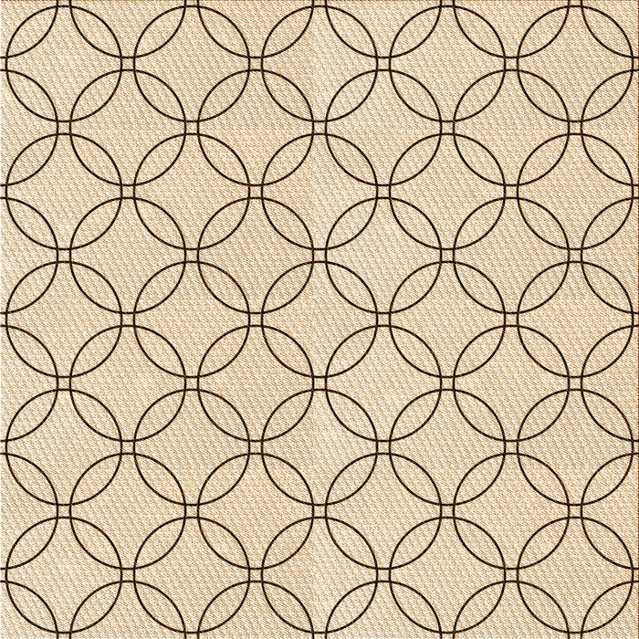 Round Patterned Peru Brown Rug, pat3197org