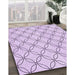 Patterned Lilac Purple Rug in Family Room, pat3197pur