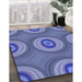 Machine Washable Transitional Sky Blue Rug in a Family Room, wshpat3198blu