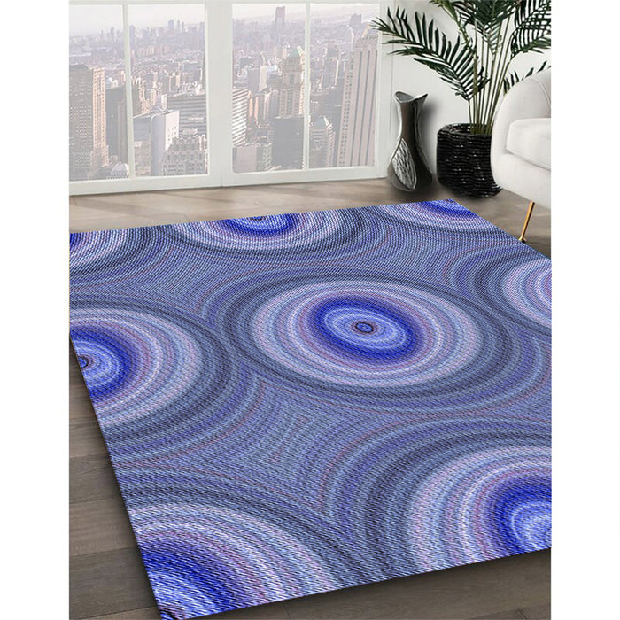 Patterned Sky Blue Rug in Family Room, pat3198blu