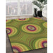 Machine Washable Transitional Pistachio Green Rug in a Family Room, wshpat3198brn