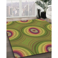 Patterned Pistachio Green Rug, pat3198brn