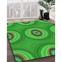 Patterned Lime Green Rug, pat3198grn