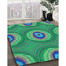 Machine Washable Transitional Spring Green Rug in a Family Room, wshpat3198lblu