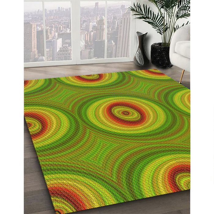 Patterned Pistachio Green Rug in Family Room, pat3198yw
