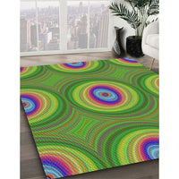 Patterned Green Modern Rug, pat3198