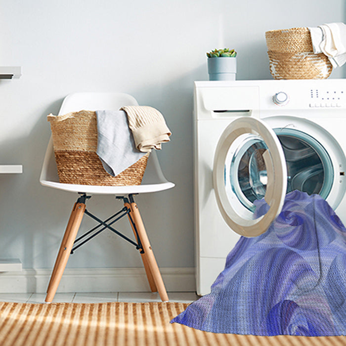 Machine Washable Transitional Denim Blue Rug in a Washing Machine, wshpat3199blu