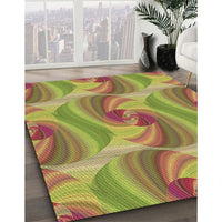 Patterned Green Rug, pat3199brn