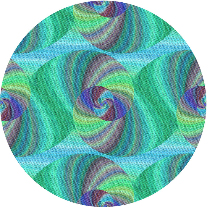 Square Patterned Deep-Sea Green Rug, pat3199lblu