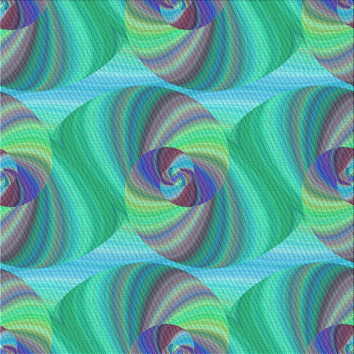 Round Patterned Deep-Sea Green Rug, pat3199lblu