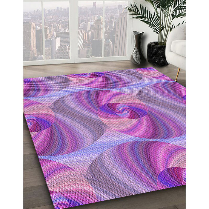 Patterned Bright Lilac Purple Rug in Family Room, pat3199pur