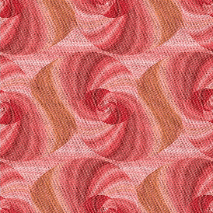 Round Patterned Red Rug, pat3199rd