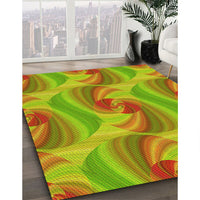 Patterned Pistachio Green Rug, pat3199yw