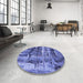 Patterned Sky Blue Rug in a Kitchen, pat32blu