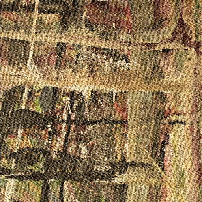 Square Patterned Dark Bronze Brown Rug in a Living Room, pat32brn