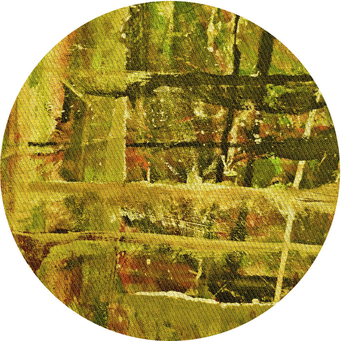 Square Machine Washable Transitional Yellow Rug in a Living Room, wshpat32yw