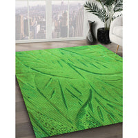 Patterned Neon Green Rug, pat320grn