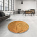 Round Patterned Dark Orange Rug in a Office, pat320org