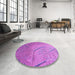 Round Patterned Purple Rug in a Office, pat320pur