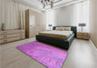 Patterned Purple Rug in a Bedroom, pat320pur