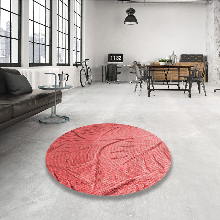Round Patterned Red Rug in a Office, pat320rd