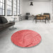 Round Patterned Red Rug in a Office, pat320rd