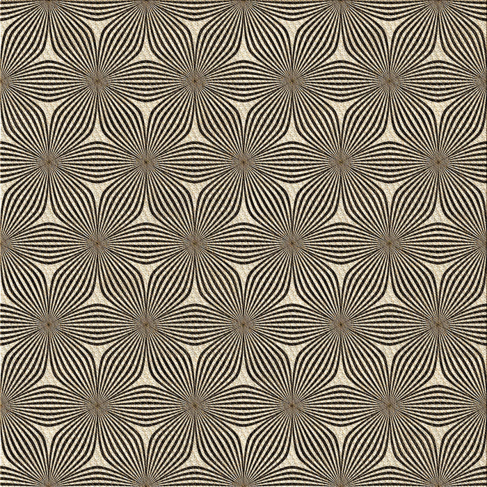 Round Patterned Midnight Gray Rug, pat3200brn