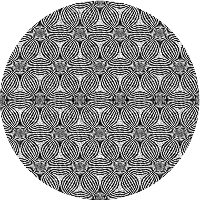 Square Patterned Charcoal Black Rug, pat3200gry