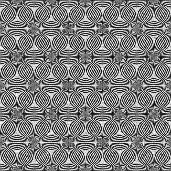 Round Patterned Charcoal Black Rug, pat3200gry