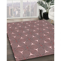 Patterned Baby Pink Rug, pat3200rd