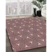 Patterned Baby Pink Rug in Family Room, pat3200rd