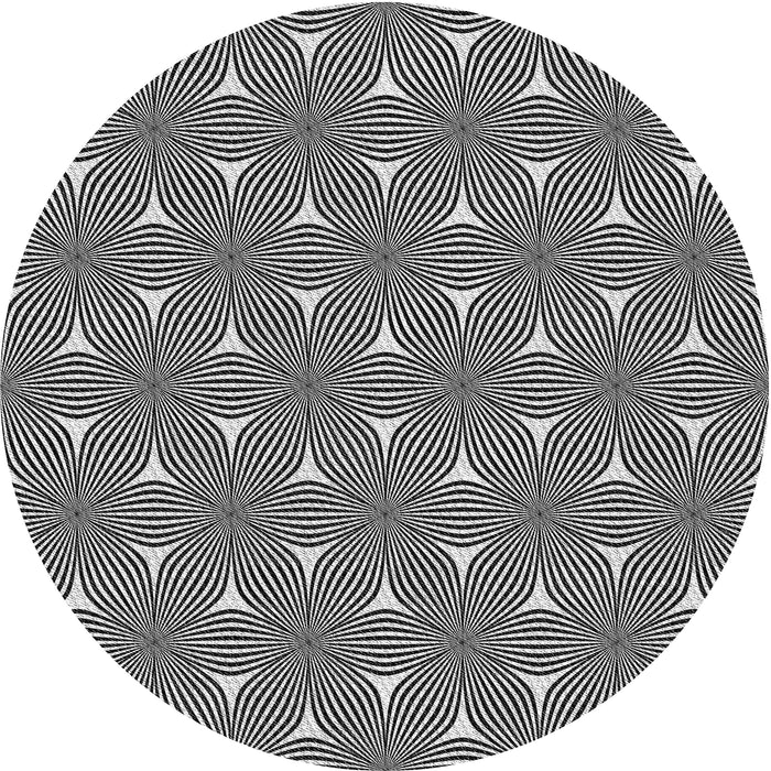 Sideview of Patterned Charcoal Black Novelty Rug, pat3200