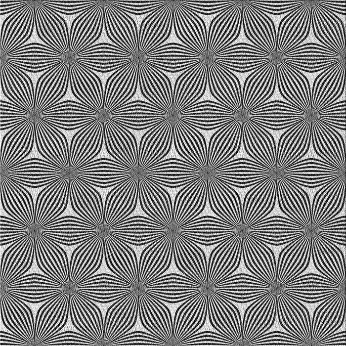 Square Patterned Charcoal Black Novelty Rug, pat3200