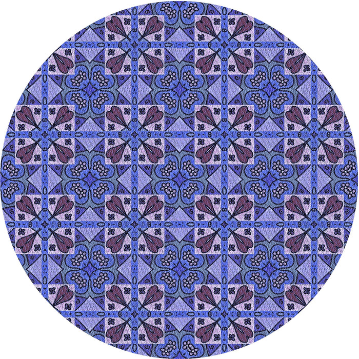 Square Patterned Blue Rug, pat3201blu