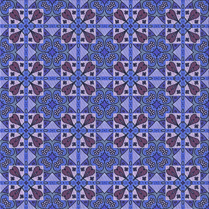 Round Machine Washable Transitional Blue Rug, wshpat3201blu