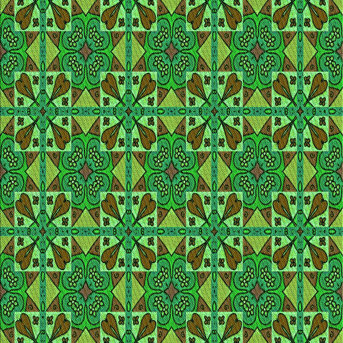 Machine Washable Transitional Army Green Rug, wshpat3201grn