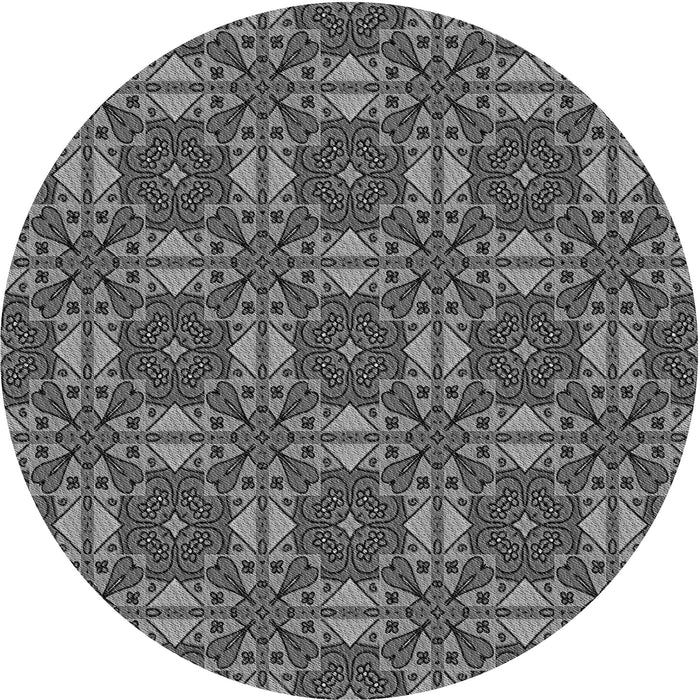 Square Patterned Black Rug, pat3201gry