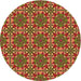 Square Patterned Saffron Red Rug, pat3201org