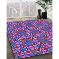 Patterned Dark Magenta Purple Rug, pat3201pur