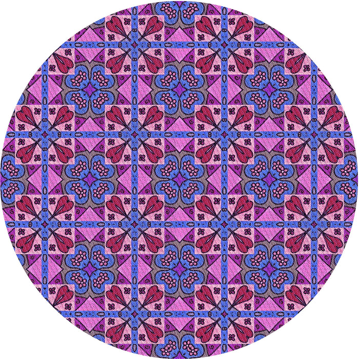 Square Patterned Dark Magenta Purple Rug, pat3201pur